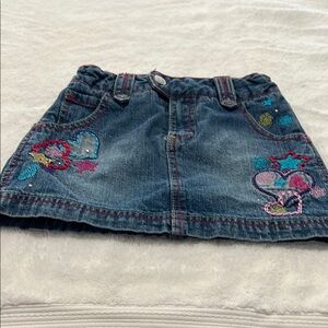 Circo Denim Skirt with Colorful Embroidery